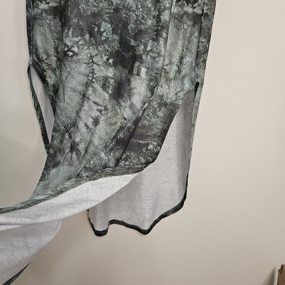 ANRABESS Split Maxi Dress Stretch Knit Casual Beach Travel Sz S Green Shades - Picture 5 of 10